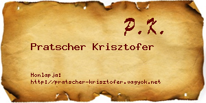 Pratscher Krisztofer névjegykártya